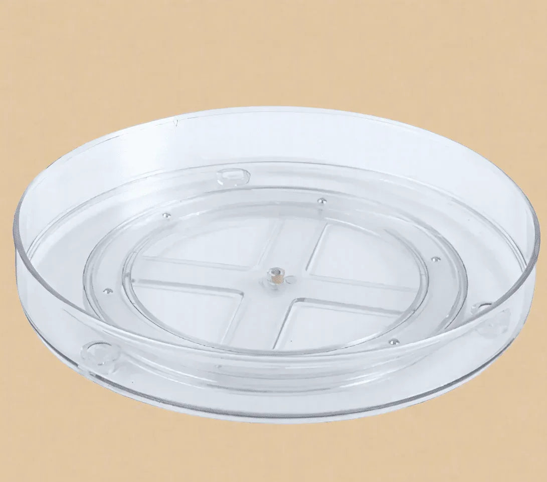 12-Inch Clear Plastic Lazy Susan Turntable Organizer – BPA-Free Rotating Storage for Kitchen, Bedroom, or Office - COLO