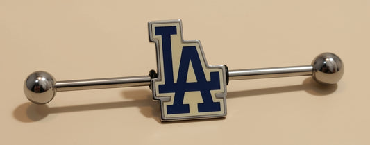 Licensed MLB Stainless Steel LA Dodgers Industrial Barbell