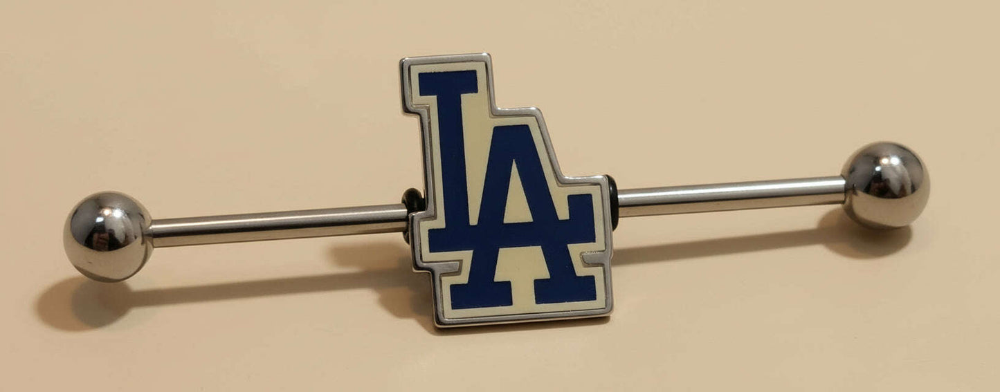 Licensed MLB Stainless Steel LA Dodgers Industrial Barbell - COLO