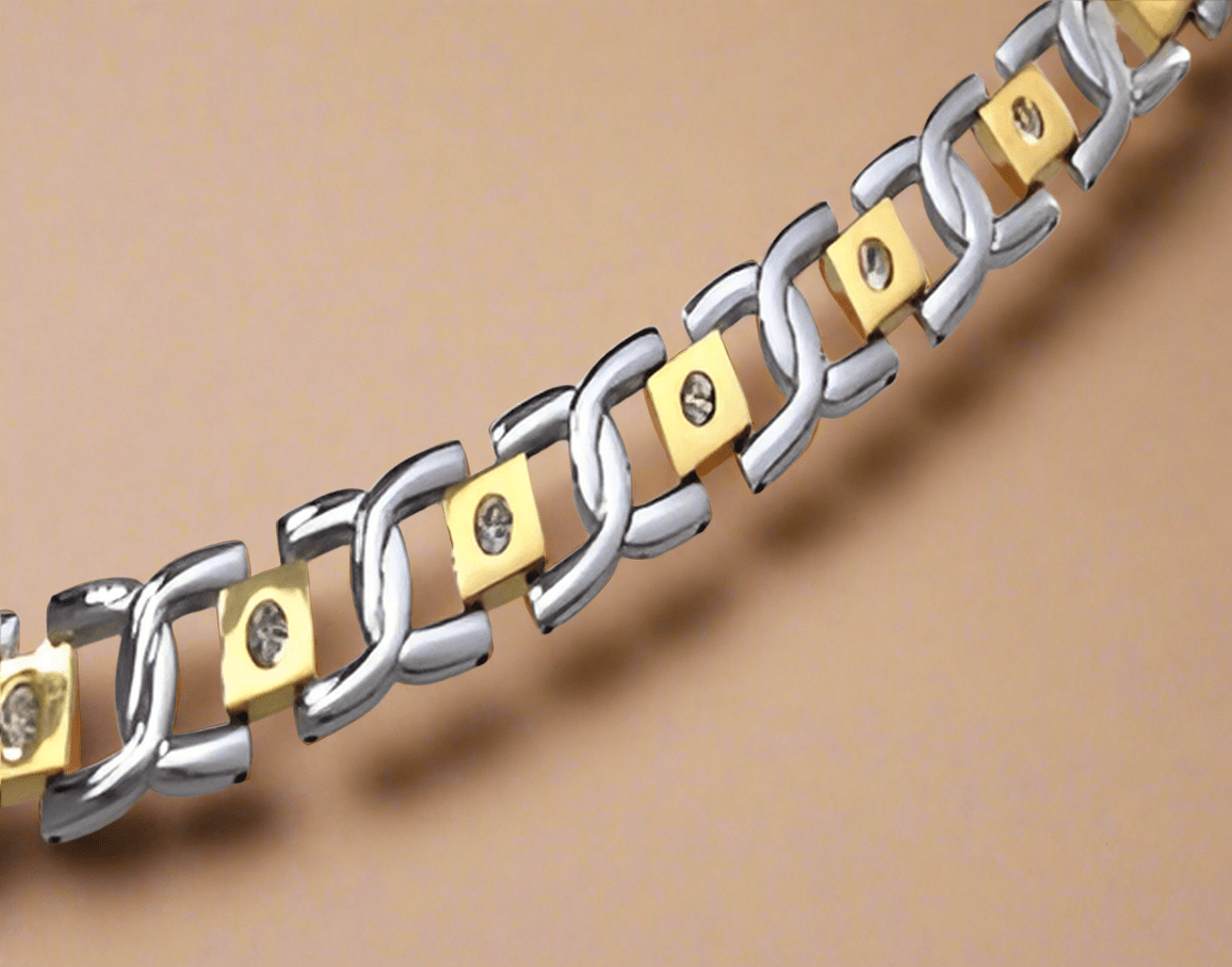 Fashion CZ Bracelet Gentman 9" - COLO