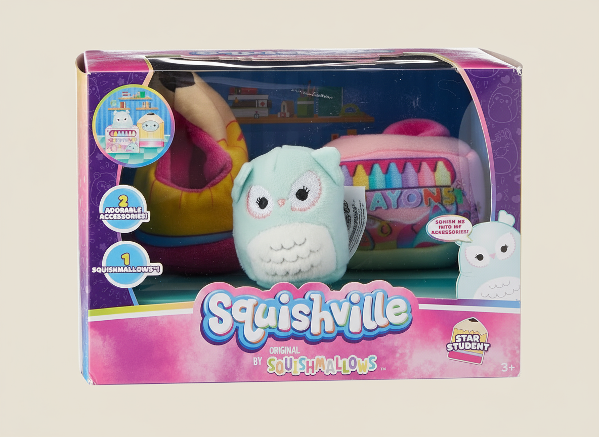 Squishville Star Student Accessory Set – 2-Inch Plush & Accessories - COLO