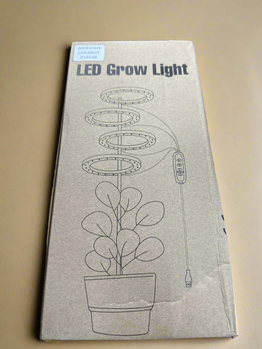 USB LED Grow Light for Indoor Plants – Adjustable Ring Design with Timer & Brightness Control