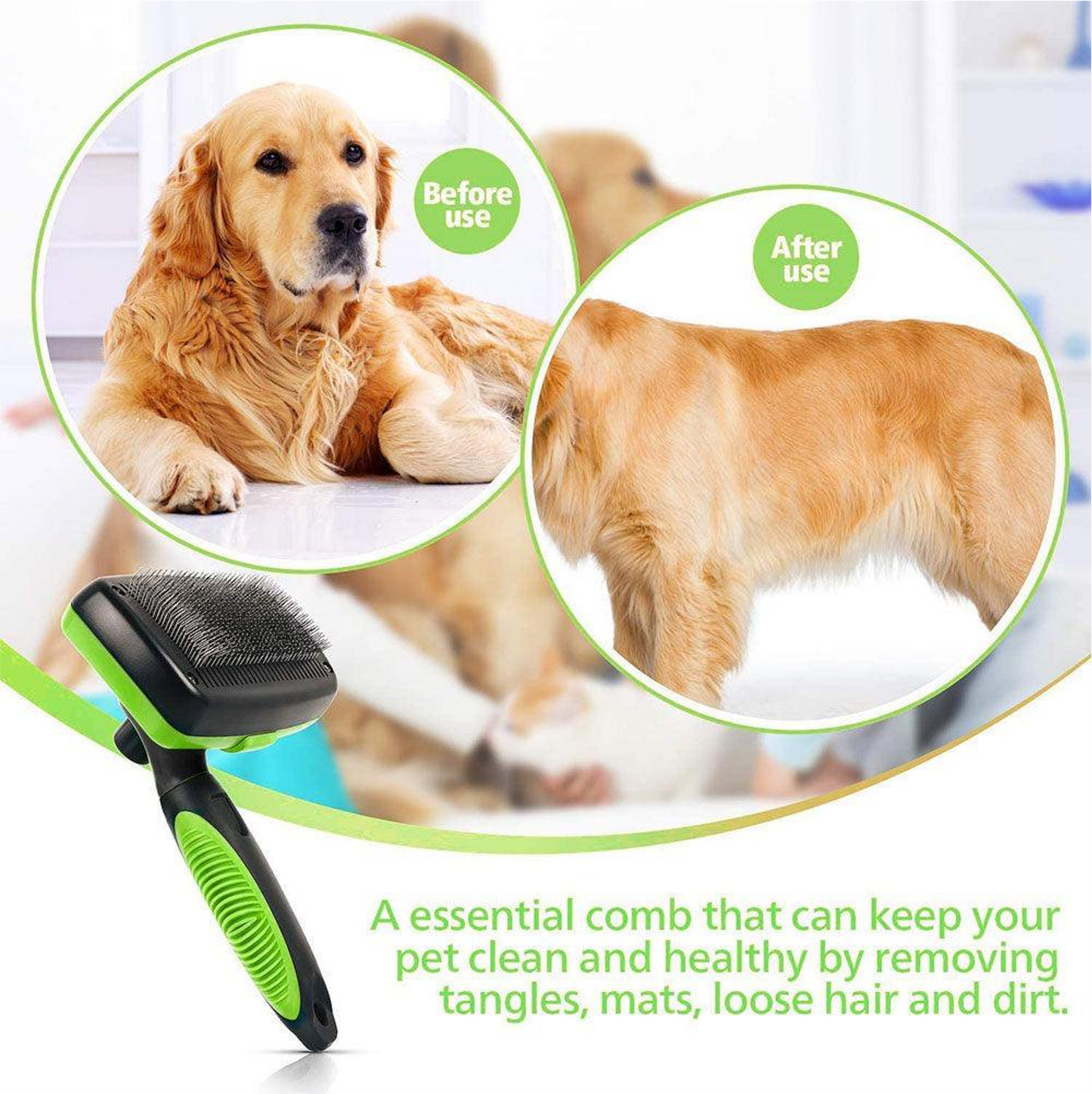 Self-Cleaning Pet Brush – Gentle Grooming Tool for Dogs & Cats - COLO