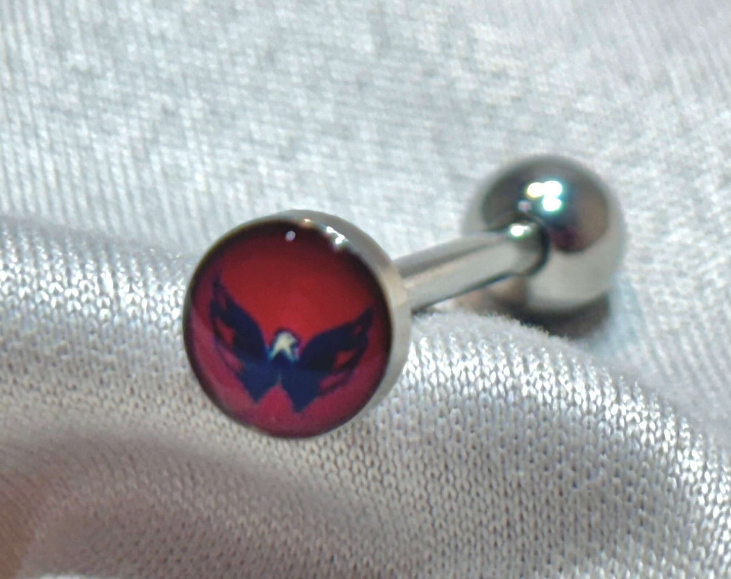 Washington Capitals NHL 3D Tongue Ring – Titanium Logo Barbell - COLO