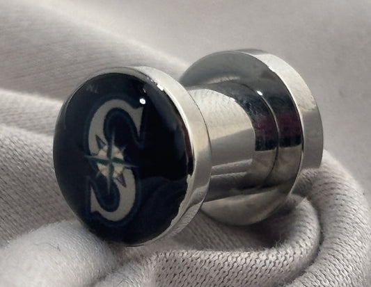 MLB Seattle Mariners Screw-Fit 2G (6 mm) Surgical Steel Ear Plugs