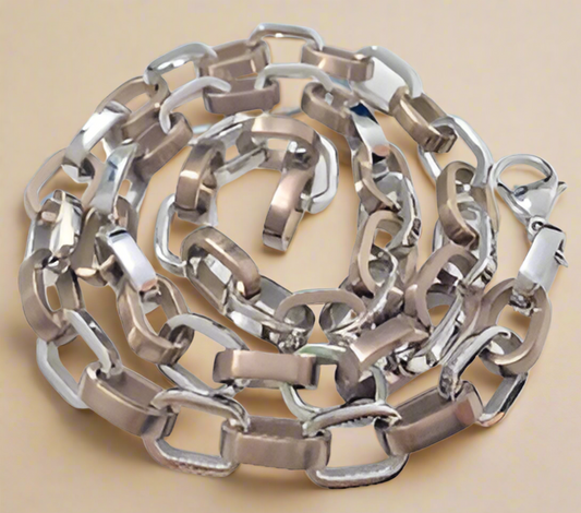 FASHION Link Necklace Copper and Silver Plated 24"