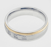FASHION Brushed and Polish with 3 Stones C/Z Ring - COLO