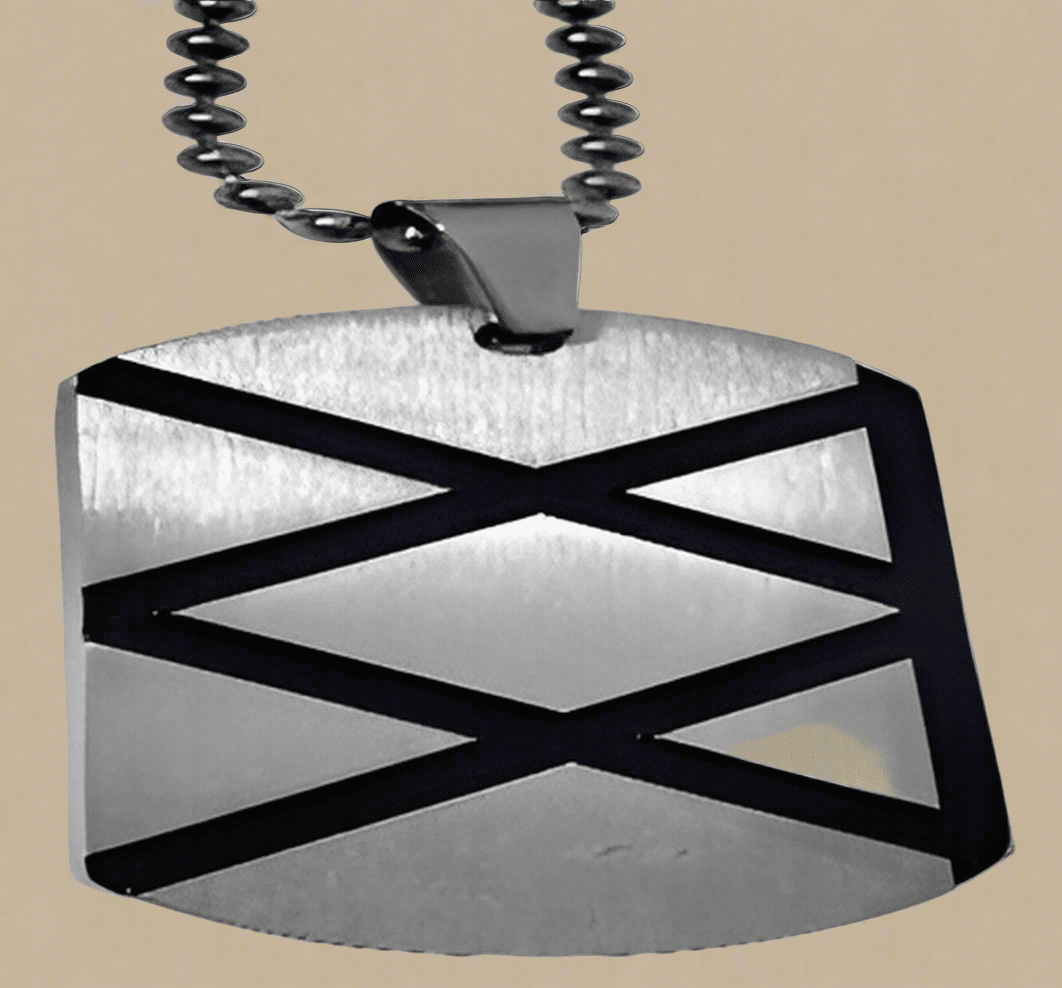 Fashion Dog Tag with Black Enamel with 24" Ball Chain - COLO