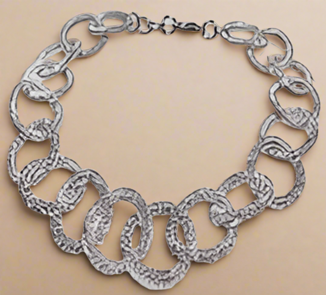 FASHION Open Circle Mesh Necklace 16"