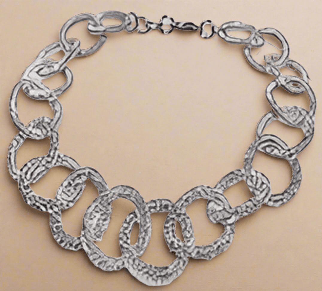 FASHION Open Circle Mesh Necklace 16" - COLO