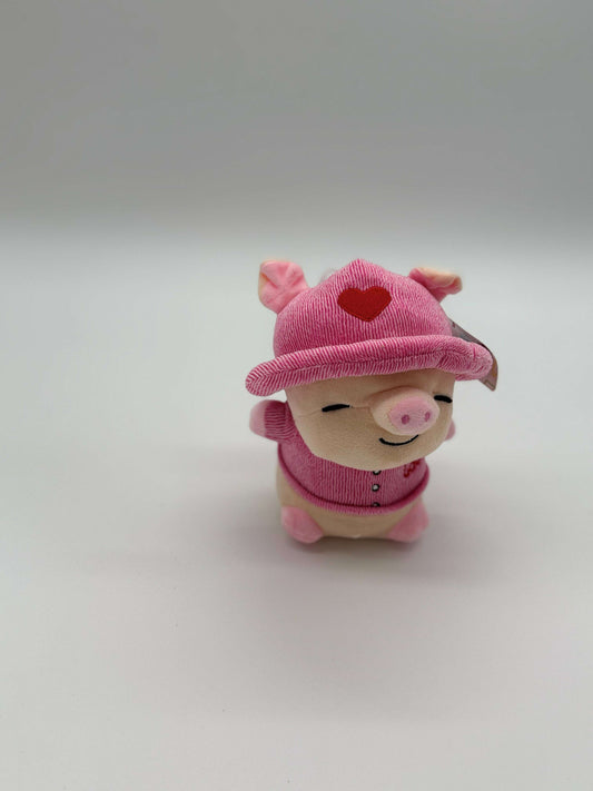Small Pink Pig Plush Toy with Hat – 8" to 9" Cute Stuffed Animal Gift - COLO