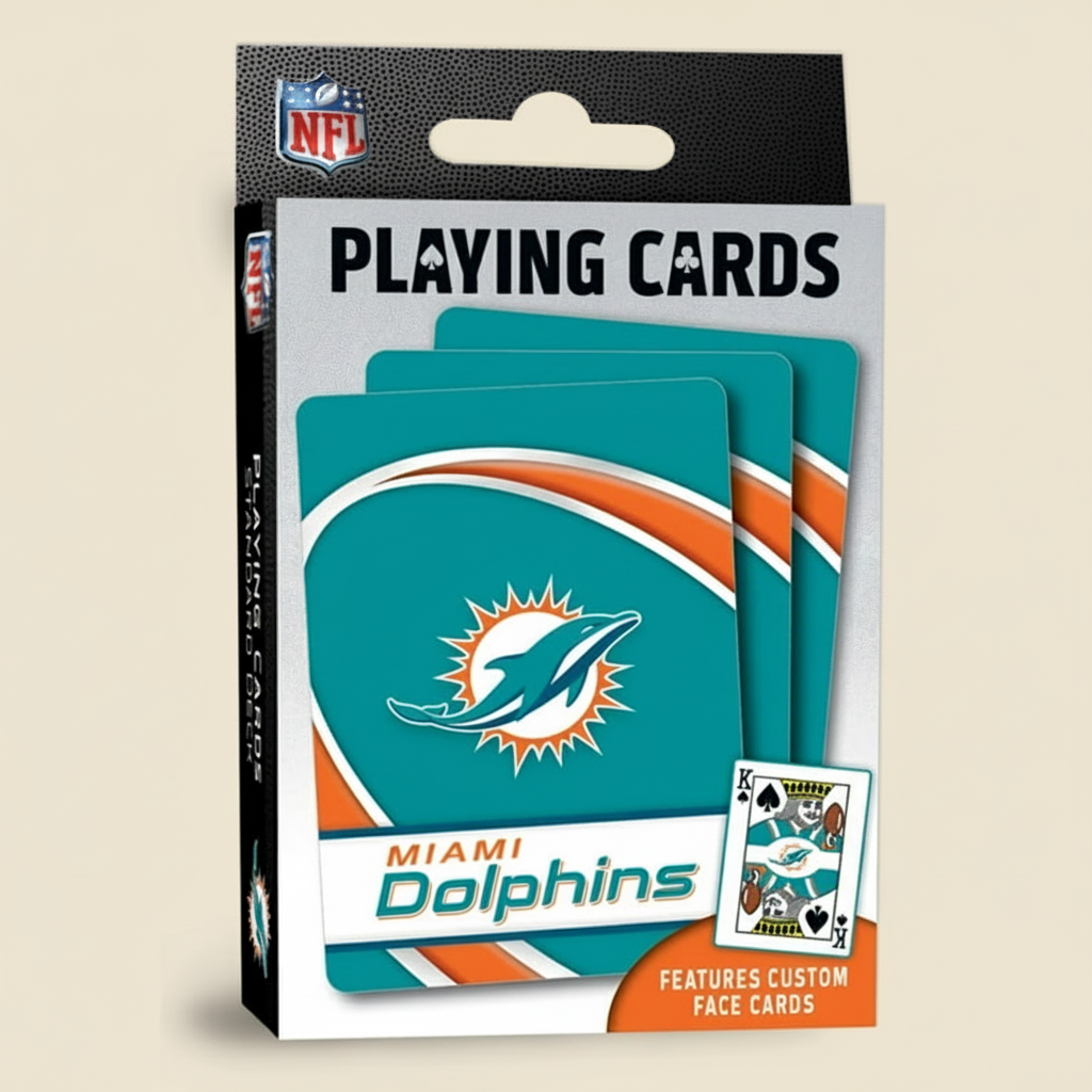MasterPieces NFL Miami Dolphins Playing Cards – Officially Licensed