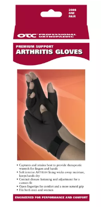 OTC Premium Support Arthritis Gloves – Therapeutic Compression for Hands (1 Pair, Black)