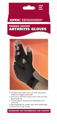 OTC Premium Support Arthritis Gloves – Therapeutic Compression for Hands (1 Pair, Black) - COLO
