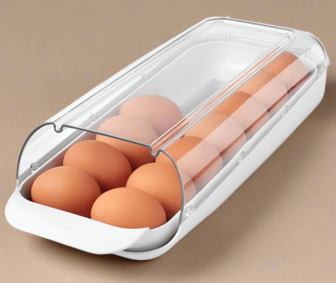 YouCopia FridgeView Rolling Egg Holder (BPA‑Free Stackable Eggs Organizer with Removable Tray) - COLO