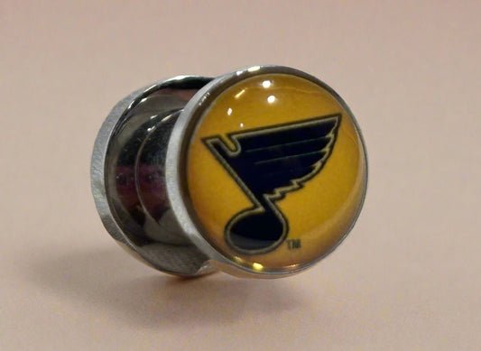 Licensed NHL St. Louis Blues Screw-On Surgical Steel 12G Ear Plugs