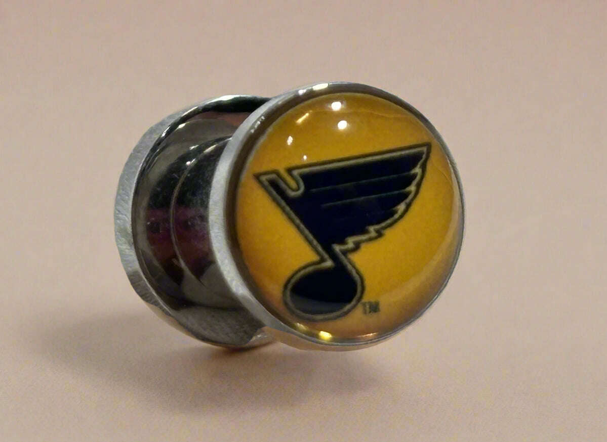 Licensed NHL St. Louis Blues Screw-On Surgical Steel 12G Ear Plugs - COLO
