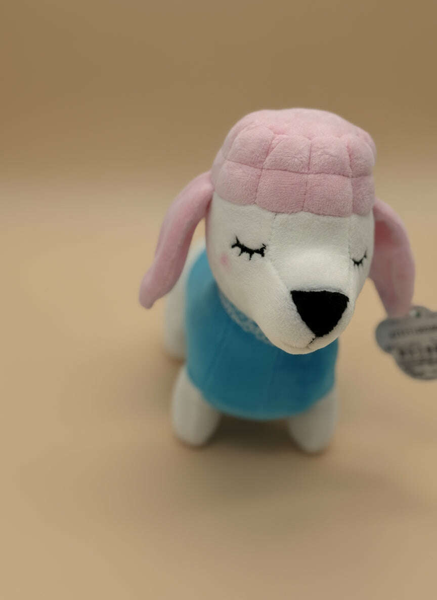 Pink Poodle Small Plush Toy – Cute Puppy Stuffed Animal Doll - COLO
