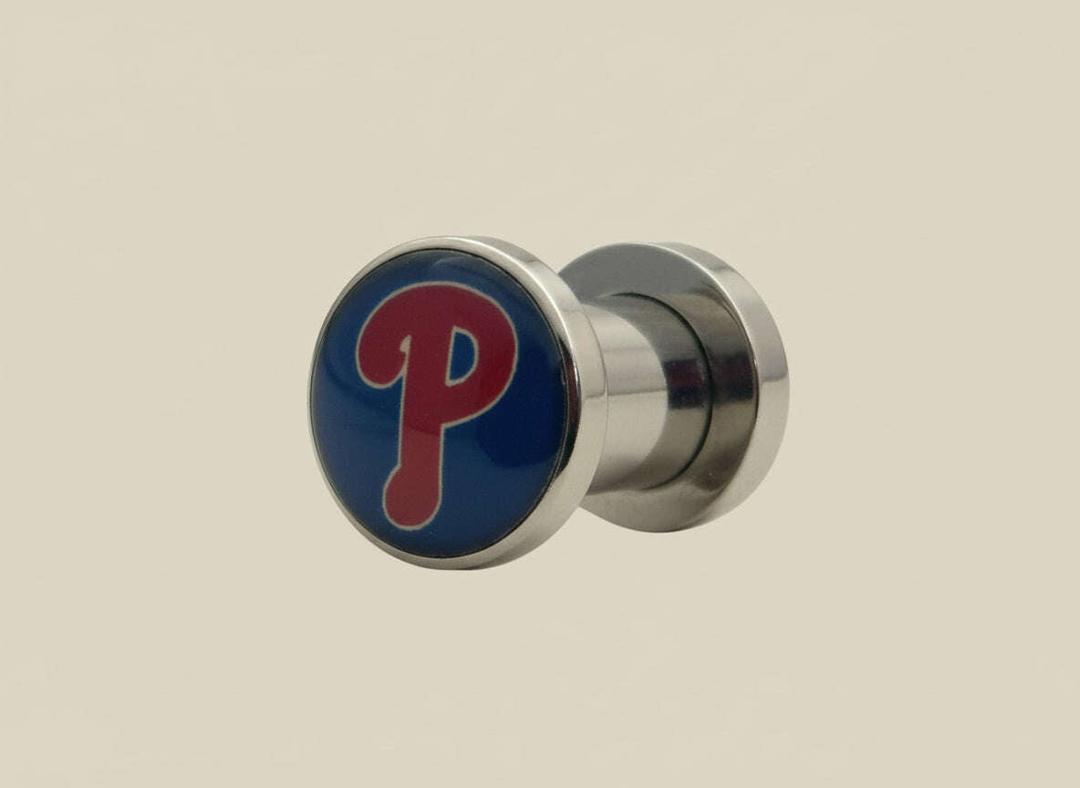 Philadelphia Phillies Screw-On / Fit Surgical Steel 2G Gauge 6Mm Ear Plugs - COLO