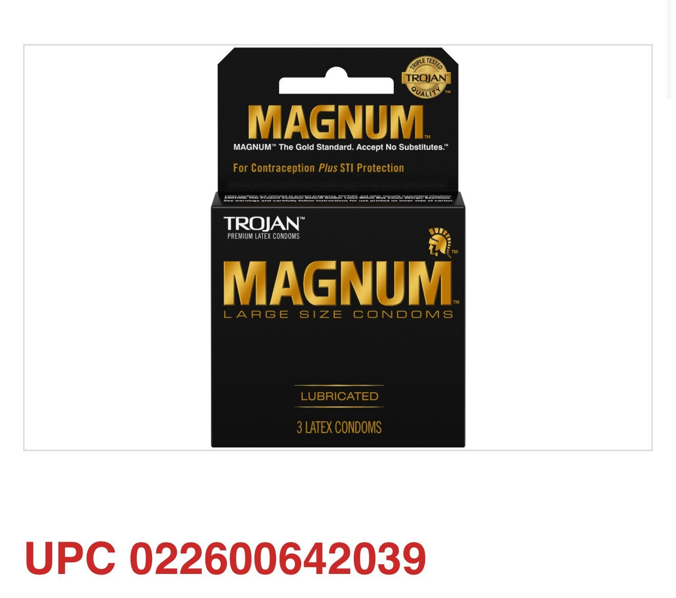 Trojan Magnum Large Lubricated Latex Condoms – 3 Count (Pack of 2)