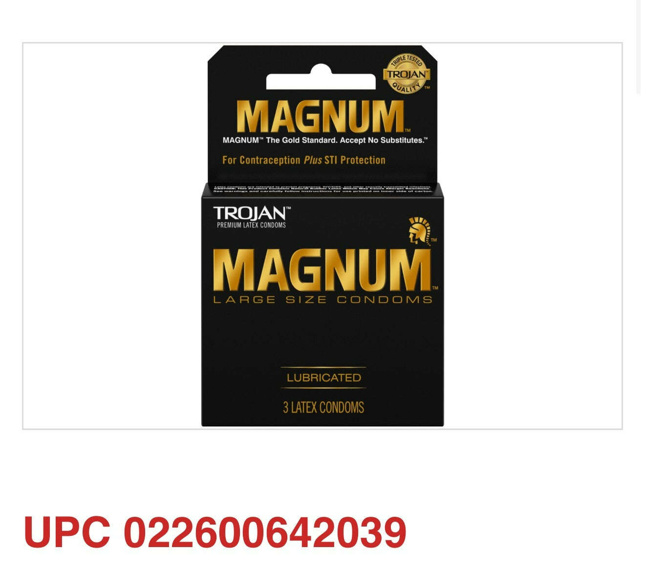 Trojan Magnum Large Lubricated Latex Condoms – 3 Count (Pack of 2) - COLO