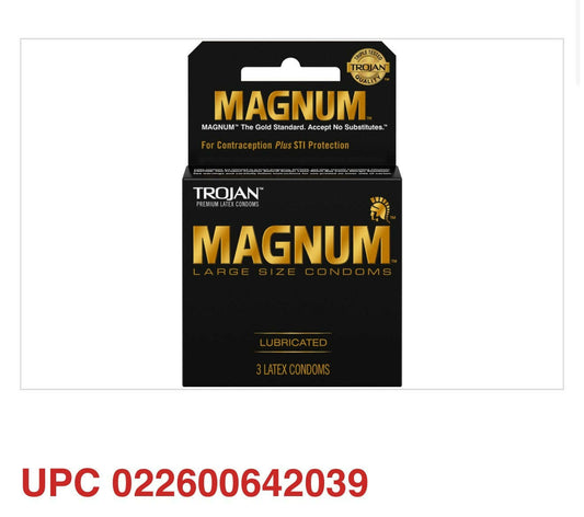 Trojan Magnum Large Lubricated Latex Condoms – 3 Count (Pack of 2) - COLO