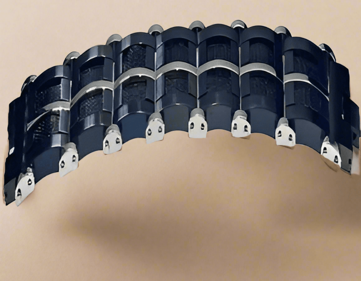 Fashion Black and Black Mesh Men Bracelet 9" - COLO