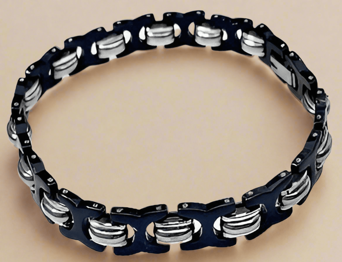 Fashion Black and Silver Plated Bracelet 8.5 - COLO