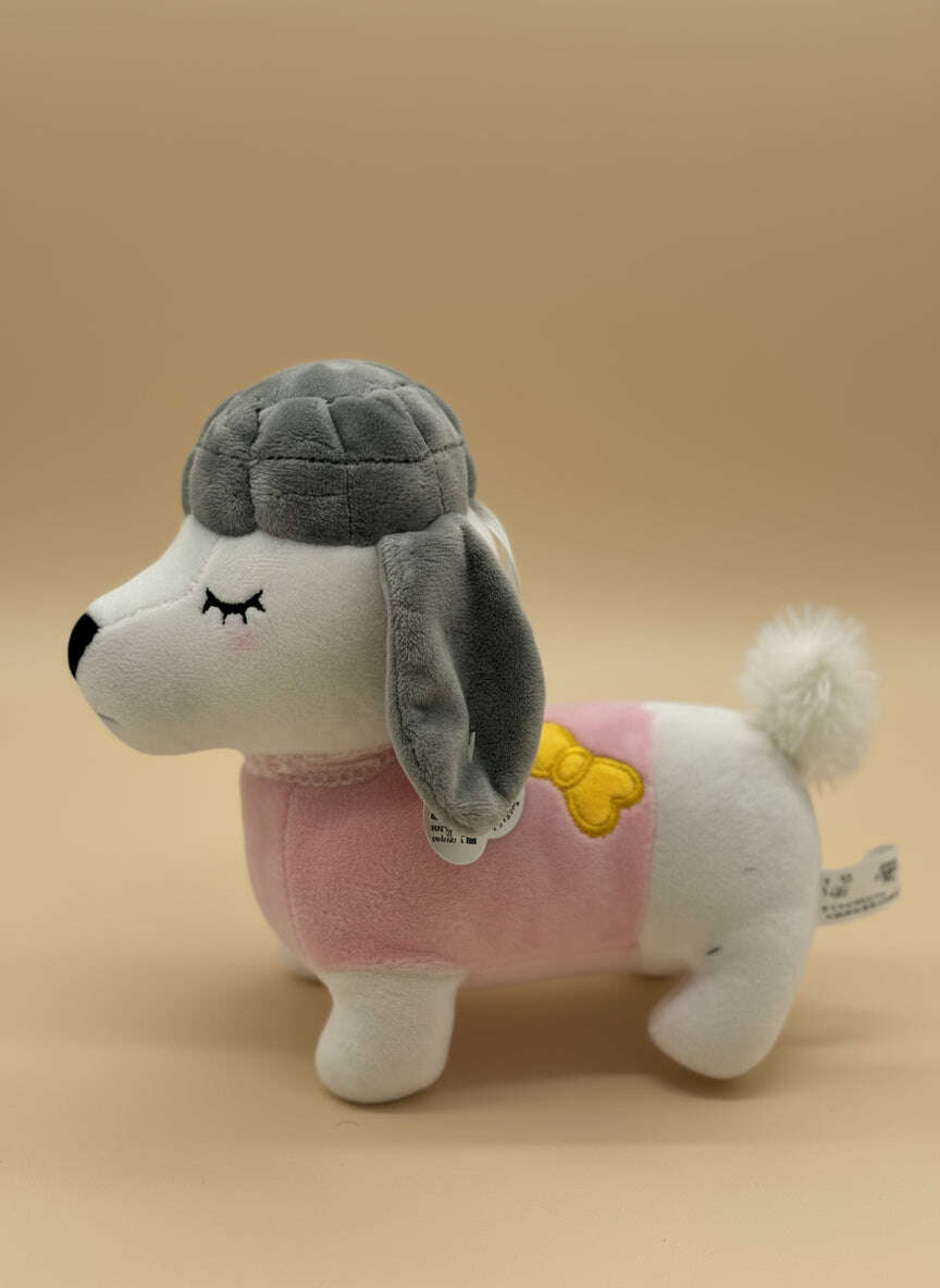 Gray Poodle Small Plush Toy – Cute Puppy Stuffed Animal Doll - COLO