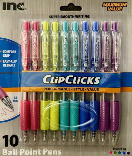 Paper Mate Flair Felt Tip Pens Candy Pop Pack (4-Count, Medium Point) + CLIPCLICKS Ball Point Pens (10-Count, Assorted Colors)