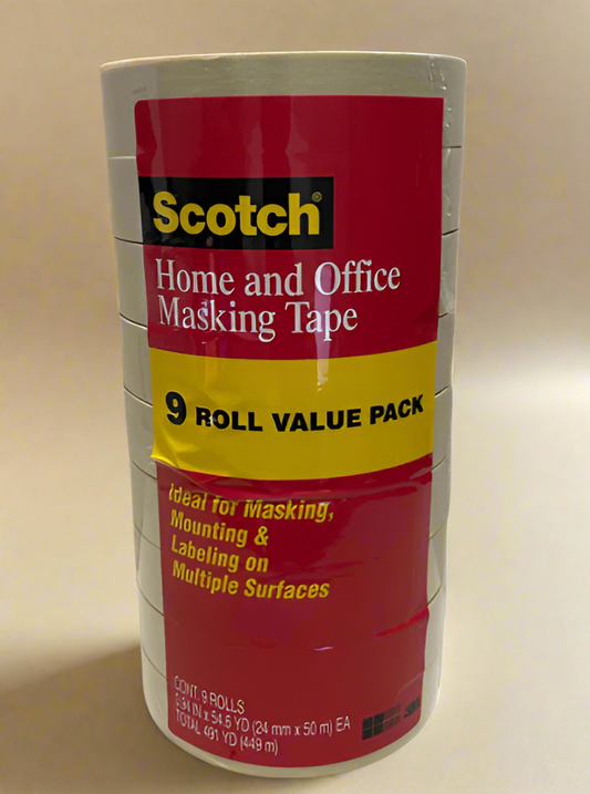 Scotch Home and Office Masking Tape, 9 Rolls