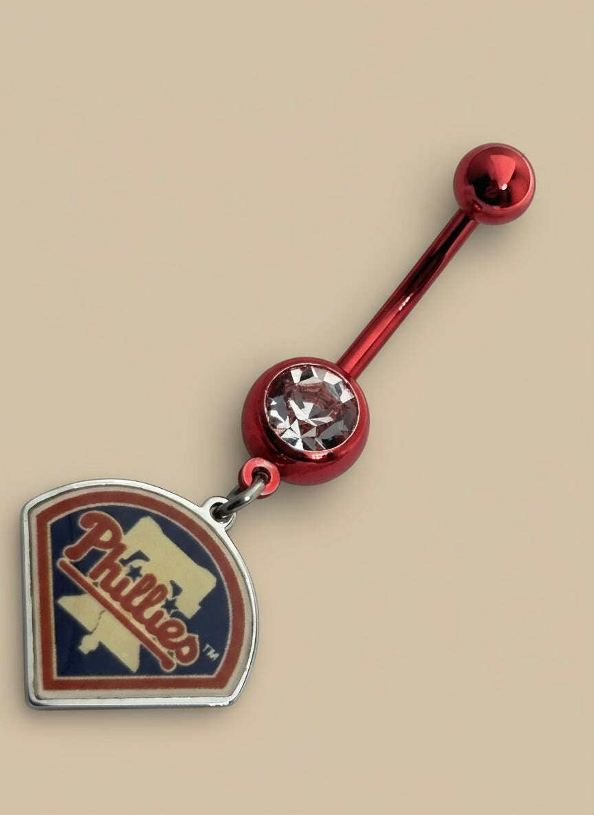 Philadelphia Phillies Belly Button Navel Ring Piercing - COLO
