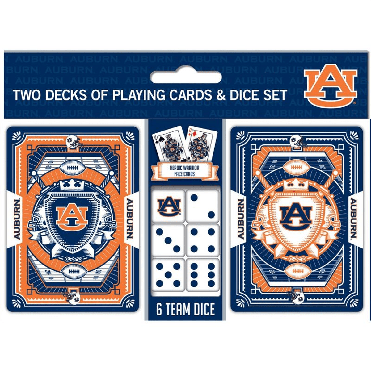 MasterPieces NCAA Auburn Tigers 2-Pack Playing Cards & Dice Set ā Officially Licensed - COLO
