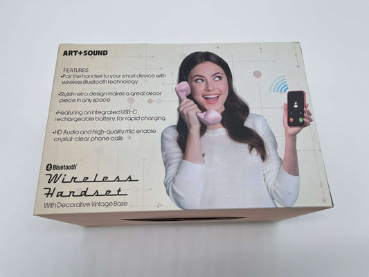 ART+SOUND Bluetooth Wireless Handset with Decorative Vintage Base – Pink - COLO