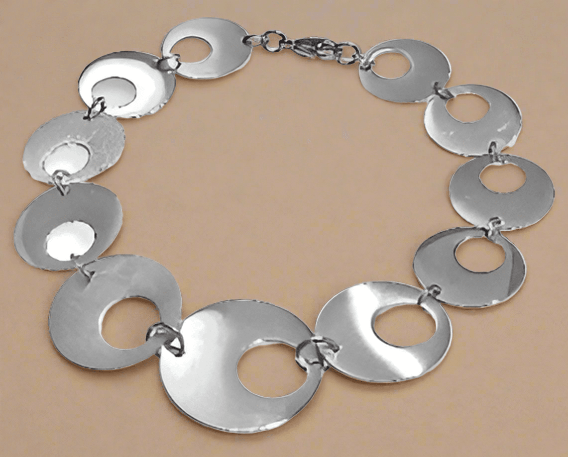 Fashion Round Open Disk Bracelet 8" - COLO
