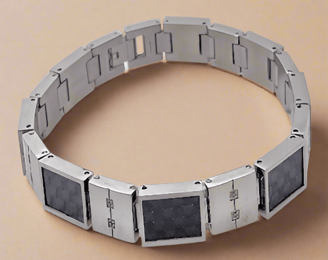 Fashion .07 Diamonds with Black Sect Bracelet 8.5" - COLO