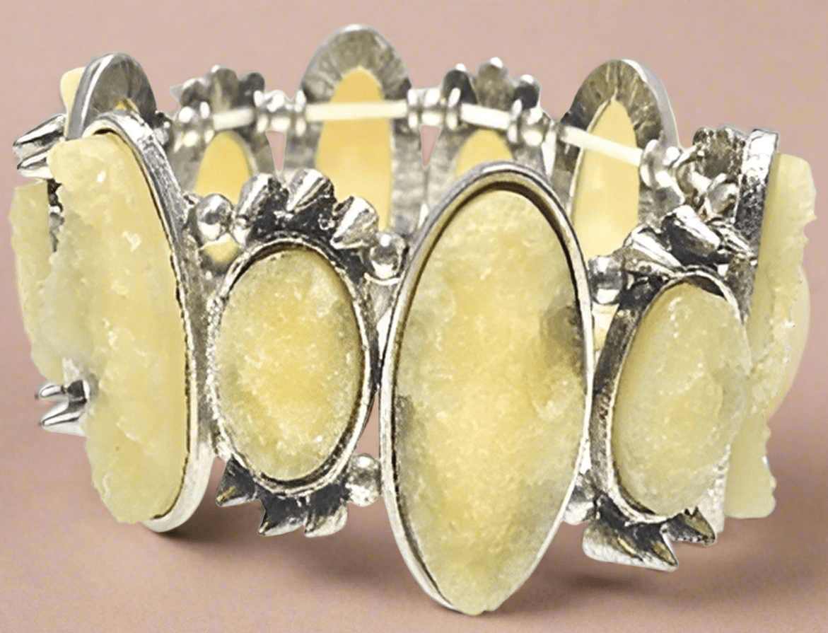 Fashion Chunky Yellow Jewel Bracelets - COLO