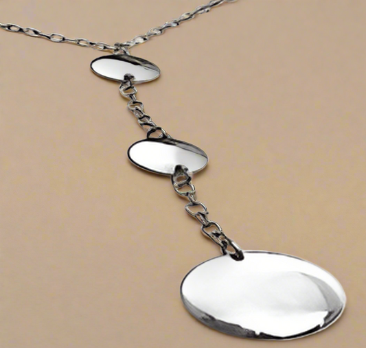 FASHION Solid Round Disk Necklace 18"