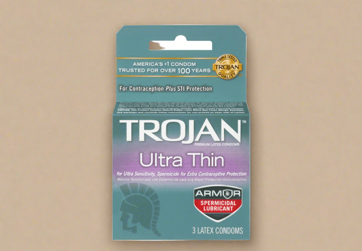 Trojan Ultra Thin Armor Spermicidal Condoms – Box of 3 – COLO