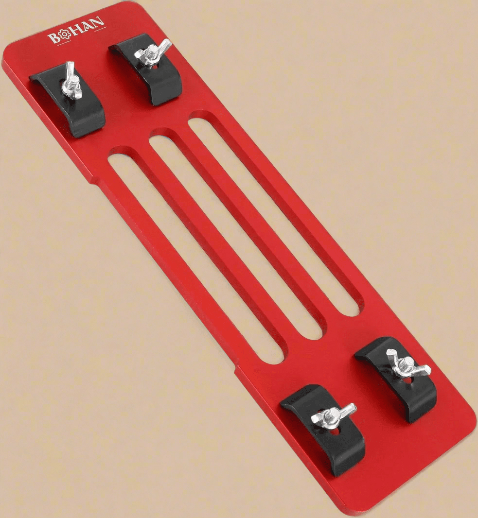 Adjustable Aluminum Alloy Cutting Machine Base Plate – Precision Positioning Bottom Board (11.61" x 3.54" x 0.31", Red) - COLO