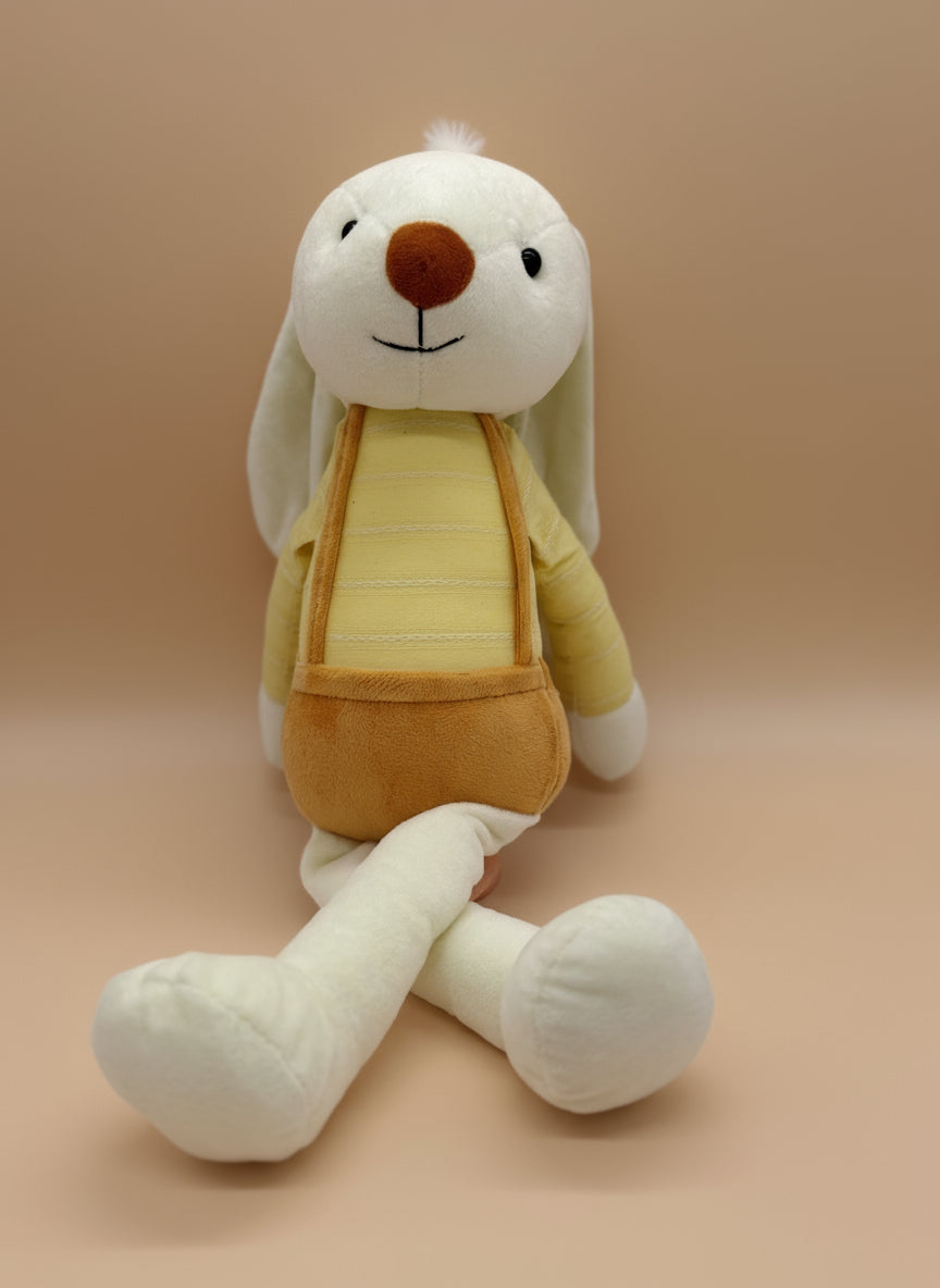 Soft Plush Bunny Rabbit in Yellow Clothes Stuffed Animal Toy – Medium Size (10" to 14")