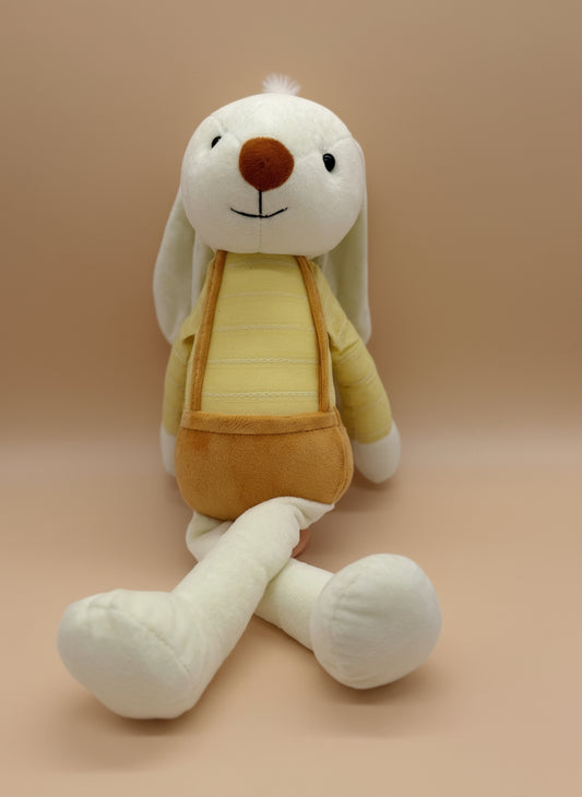 Soft Plush Bunny Rabbit in Yellow Clothes Stuffed Animal Toy – Medium Size (10" to 14")