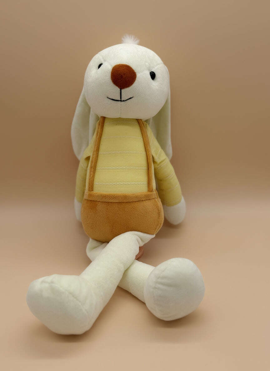 Soft Plush Bunny Rabbit in Yellow Clothes Stuffed Animal Toy – Medium Size (10" to 14") - COLO