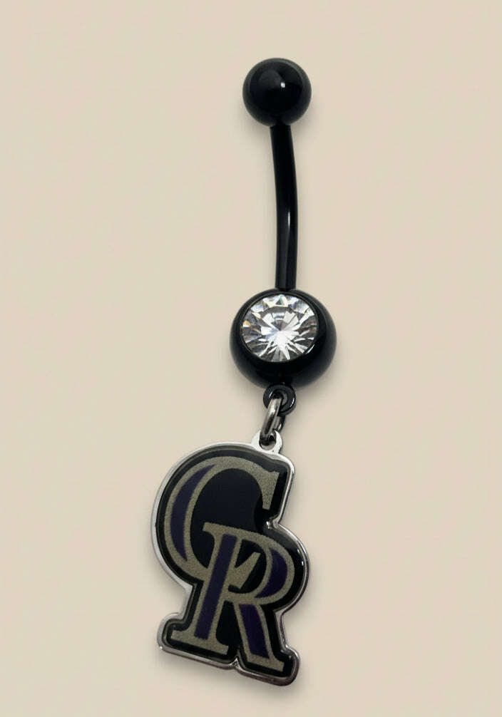 Licensed MLB Colorado Rockies Belly Button Navel Ring Piercing - COLO