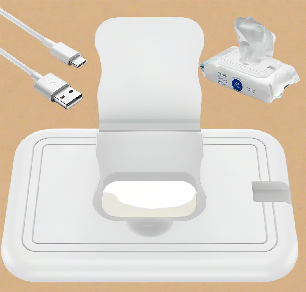 USB Baby Wipe Warmer – Portable Travel Diaper Wipe Heater (5.9″×3.9″×0.39″, 40–55 °C)
