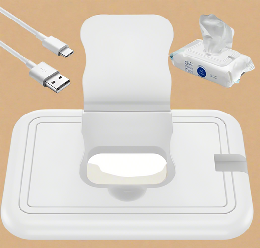 USB Baby Wipe Warmer – Portable Travel Diaper Wipe Heater (5.9″×3.9″×0.39″, 40–55 °C)