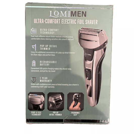New Lomimen Pivot Flex Electric Foil Shaver Ergonomic Ultra Comfort - COLO