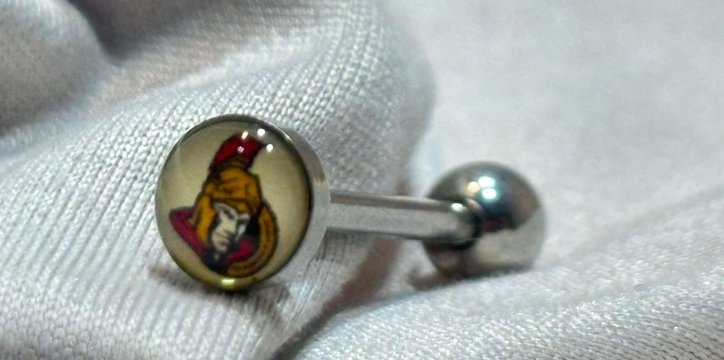 Ottawa Senators NHL Classic Logo Tongue Ring – Stainless Steel Barbell - COLO