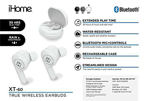 IHOME TRUE WIRLESS EARBUDS XT-60 - COLO