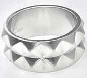 FASHION Silver Plated Pyramd Patten Antique Ring - COLO